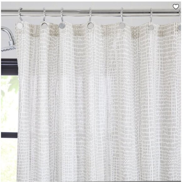 West Elm 100% Cotton Stone Gray Bomu Shower Curtain - Picture 1 of 5